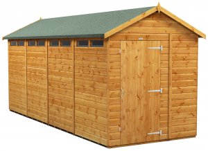 Power 16x6 Apex Secure Garden Shed - Single Door